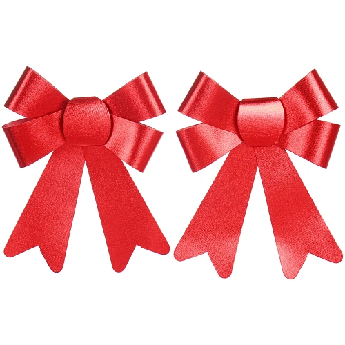 Бант на ёлку Сказочные блики (набор 2 шт), Красный_7