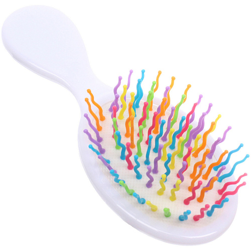 Расчёска массажная детская Little darling, Совушка Марлин, цвет белый, разноцветные зубчики, 13,86см (пакет с подвесом)_4