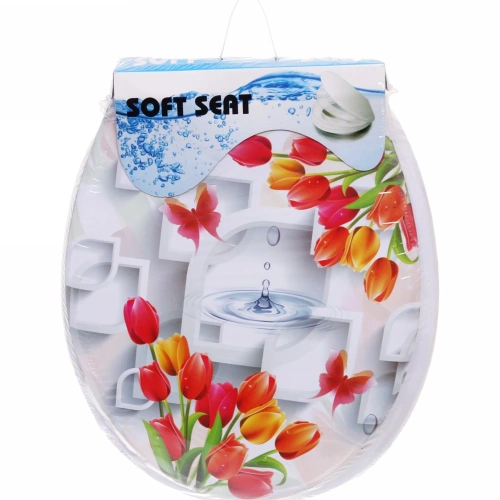 Сиденье для унитаза 36х42 "Тюльпаны"