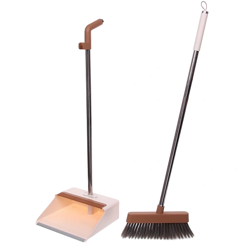 Набор для уборки, щетка для пола с совком Люкс персиковый 1130_8