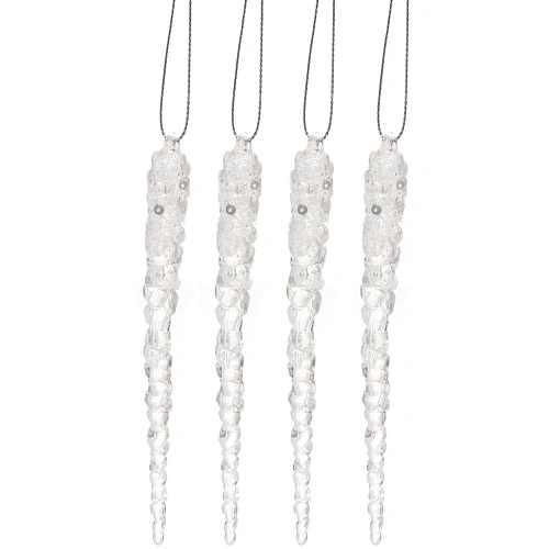 Подвеска Хрупкие сосульки 13 см (набор 4 шт), Белый_2