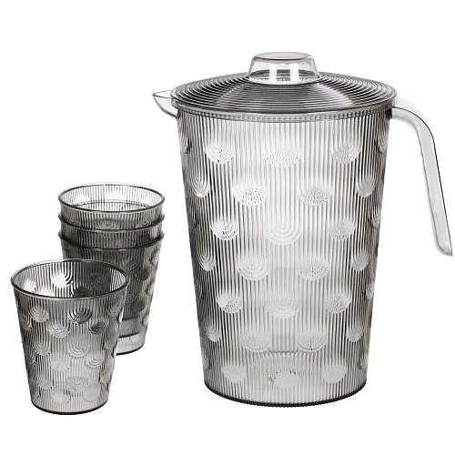 Кувшин пластиковый 15л Радуга в наборе с 4-мя стаканами 200мл_4