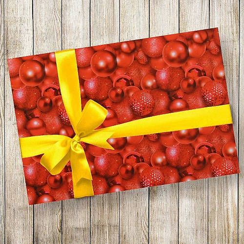 Бумага упаковочная 50х70 см Волшебные шары, красный_5