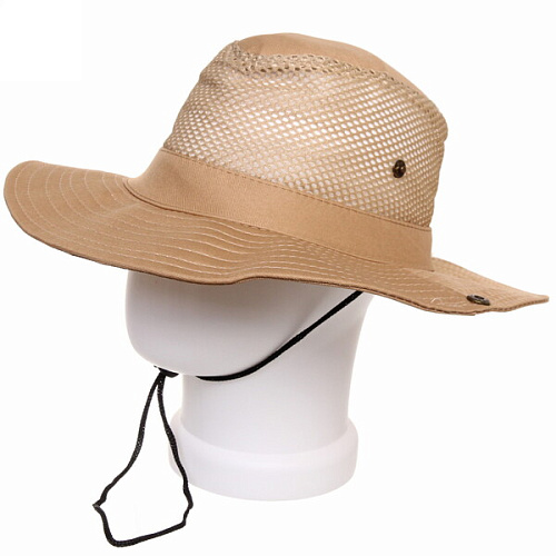 Шляпа мужская с клепками и сеткой Cowboy, микс 6 цветов, 58р, ширина полей 7,5см_25