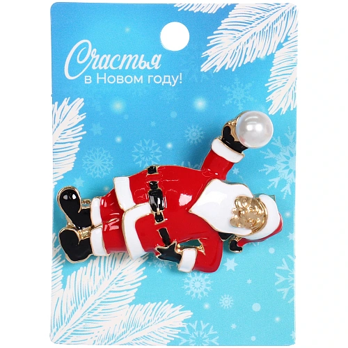 Брошь Рождественское чудо - Дед мороз, 4,53,5см_7