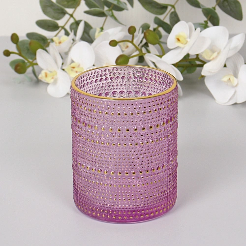 Подсвечник "Хрустальный блеск" 10*12,5 см, Лаванда