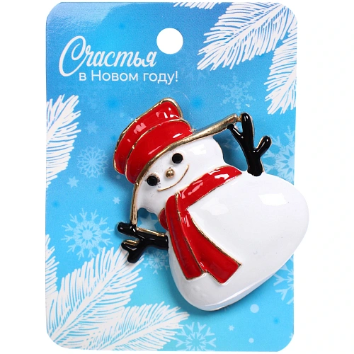 Брошь Рождественское чудо - Снеговик, 4,53,5см_6