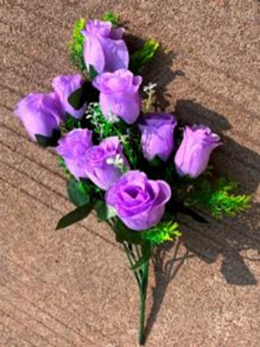 Букет цветов 40см "Роза" фиолетовый 9 цветков