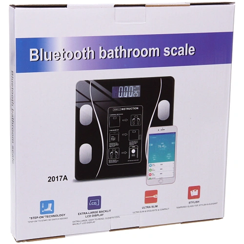 Весы напольные электронные SMART - Style 28280,5 см, bluetooth (работает от 2хААА), Белый_5