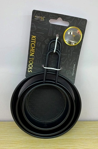 Сито металлическое "Black" в наборе 3шт (7*2,5см,9*2,5см,11*2,5см)