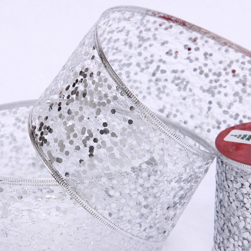 Лента для декорирования Волшебные искры 6,3 см, 2,7 м, Белый_6