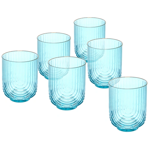 Стакан низкий 380мл "Enjoy Life" в наборе 6шт, цвет голубой