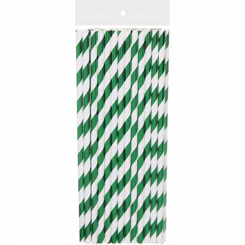 Трубочка для коктейля "Праздник" 19,5 см d-6 мм (набор 25 шт), зеленый