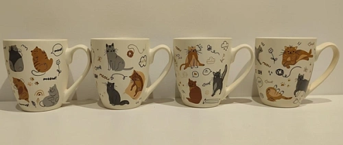 Кружка керамическая 350мл "Кошечки", микс рисунков