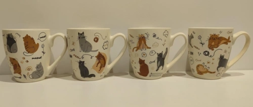 Кружка керамическая 350мл "Кошечки", микс рисунков