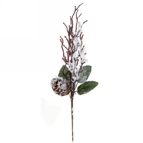 Ветка хвойная "Снежная ветвь" 35 см, Белый