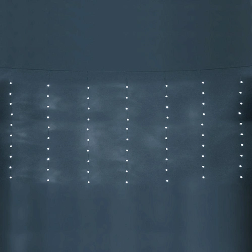 Гирлянда для дома ЗАНАВЕС Жемчужина ш3 в1 м 100 ламп LED, прозр пров, 8 реж,IP-40, Белый (возможность соединения)_5