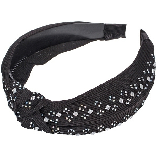 Ободок для волос ЛАФАНТАЛЬ, зефирки и стразы, ширина 28см, микс 6 цветов (стикер на внутр часть)_8