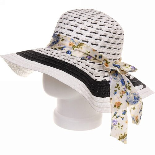 Шляпа женская с широкими полями TiraMiSu- Николь, микс 4 цвета, р58, ширина полей 10 см_24