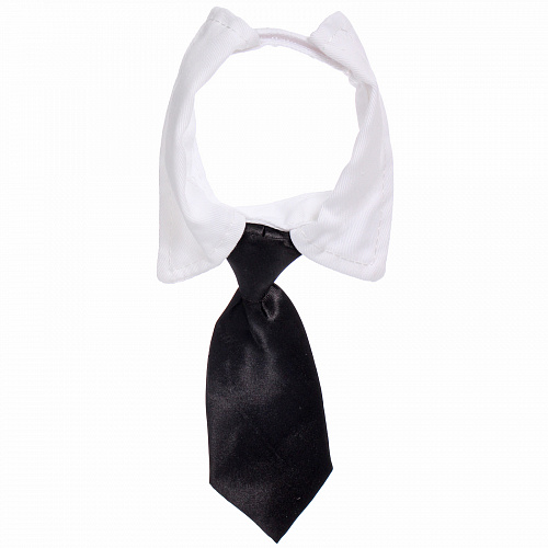 Ошейник - галстук для животных на липучке "МОДНЫЙ БРО", цвет черный, размер S (12*31см)