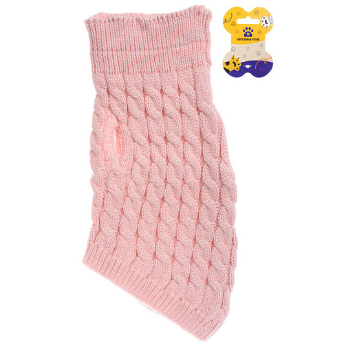 Кофта - свитер для мелких пород собак и кошек "BRO Style ", косички, цвет розовый, р XL