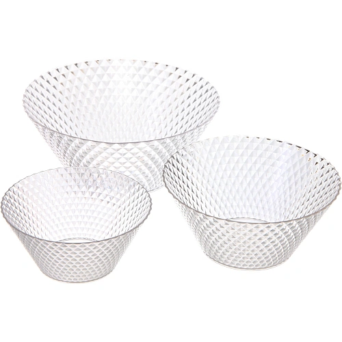 Салатник пластиковый "Grace" в наборе 3шт (11*5см, 13*6см, 16,5*7см)