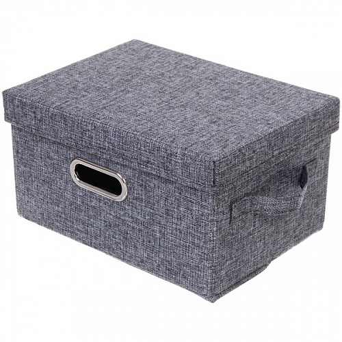 Коробка для хранения вещей складная с крышкой "ДЭСТРА", цвет серый, 32*24*18см