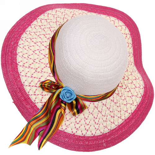 Шляпа женская с широкими полями TiraMiSu- Ассоль, микс 6 цветов, р58, ширина полей 10 см_23