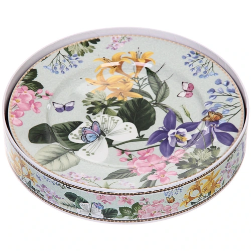 Тарелка керамическая в наборе 2шт Цветочная фантазия 20,5см _4