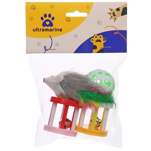Игрушки в наборе 4шт для кошек МУРОЧКИН, цвет микс, с бубенчиками и мышка_9