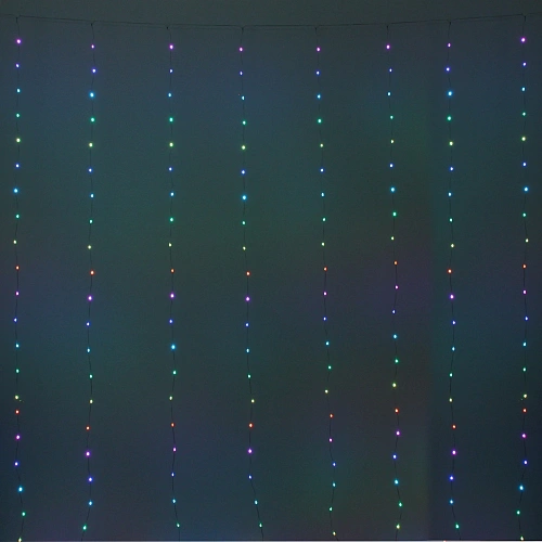 Гирлянда для дома ЗАНАВЕС  ш3м в3м 300 ламп LED, прозрачный провод, более 200 реж, IP-44 (управление с пульта ду и с телефона) Мультицвет_11