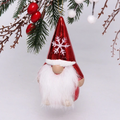 Ёлочная игрушка "Весёлый лесовичок" 6,5*5,5*13 см, красный