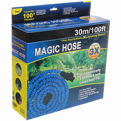 Шланг растягивающийся Чудо до 30м в наборе с пистолетом и коннекторами, цвет зеленый _7