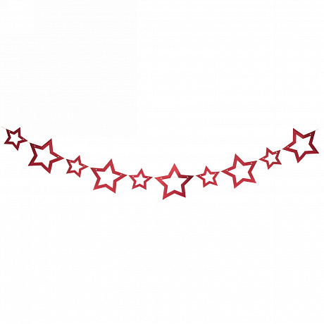 Растяжка "Сияние звёзд" 2,5 м 19 см Глянец , (10 штук), красный