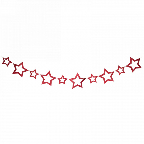 Растяжка "Сияние звёзд" 2,5 м 19 см Глянец , (10 штук), красный