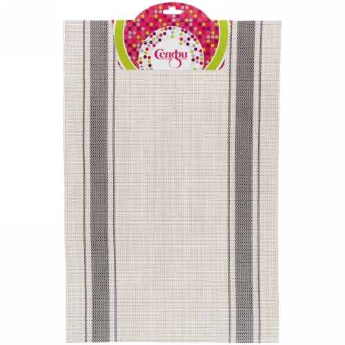 Салфетка на стол 30*45см плетеная, Классика коричневая полоса