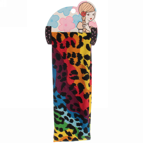 Повязка на голову Britney Room, принт леопард, микс 4 цвета 207см_4