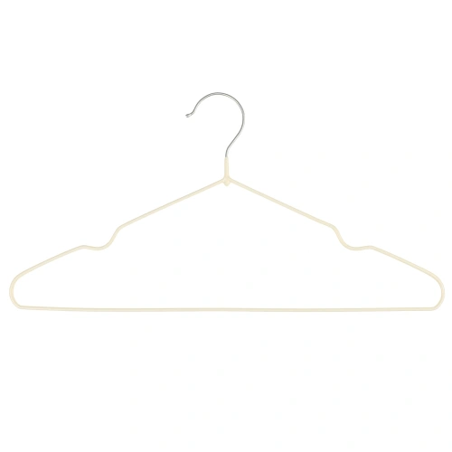 Плечики металлические нескользящие с полимерным покрытием 7шт "ТАРТИТАН", цвет белый, 41см (лейбл Селфи)