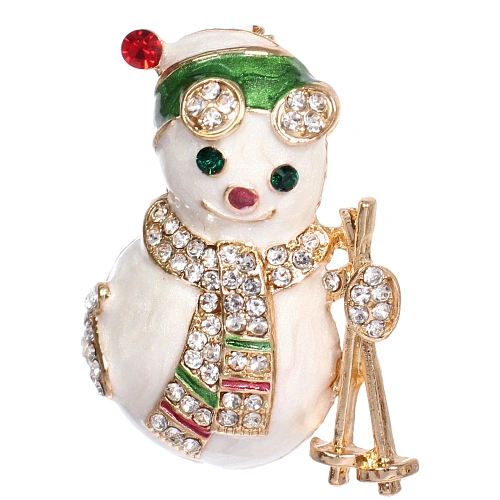Брошь Зимняя сказка - Снеговичок 3,83,1см_3