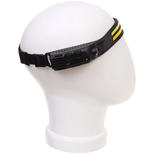 Фонарь налобный светодиодный 2COB + 1W 6 режимов аккумуляторная батарея 1200mAh, USB_16