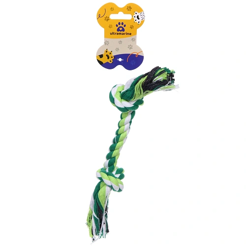 Игрушка - канат для собак мелких и средних пород "ПОИГРАЙКА", цвет зелёный, 24-25см / 50гр (лейбл)