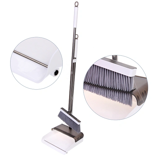 Набор для уборки, щетка для пола с совком "Профи" белый 8817