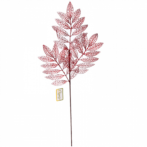 Ветка декоративная "Зимние листья" 85 см, Красный