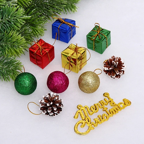 Набор украшений "Merry Christmas" 12*12 см  (набор 10 шт), микс
