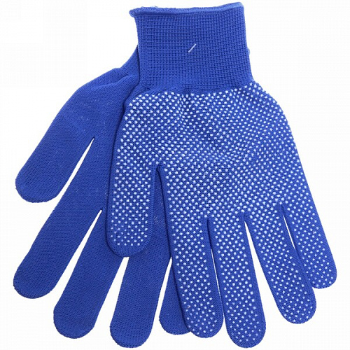 Перчатки нейлоновые "Классика" с ПВХ покрытием голубые 8 р-р б/блистера