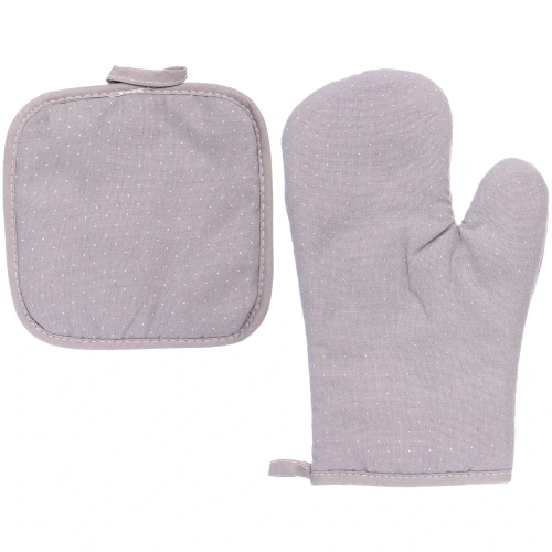 Прихватка в наборе с прихваткой-варежкой "IDEAL", цвет серый, 25,5*17 см, 17*17 см