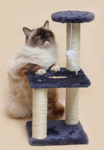 Когтеточка напольная "МУРРРЛЫКА", цвет серый, 40*20*20см 