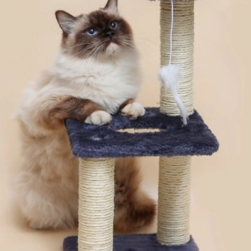 Когтеточка напольная "МУРРРЛЫКА", цвет серый, 40*20*20см 