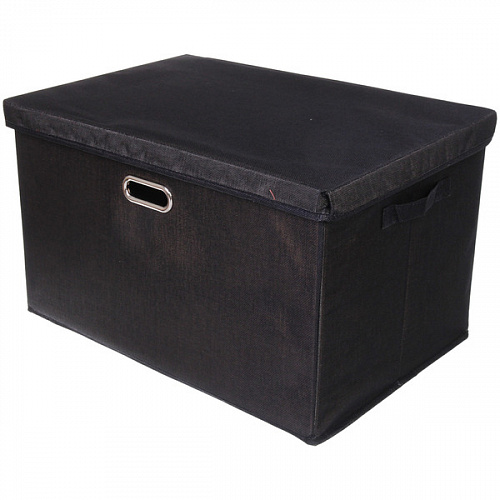 Коробка для хранения вещей складная с крышкой "ДЭСТРА", цвет черный, 58*40*35см