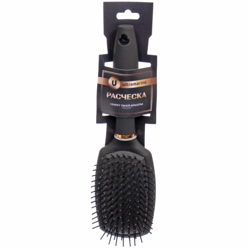 Расческа массажная "СЕКРЕТ ТВОЕЙ КРАСОТЫ", цвет черный, матовое покрытие, 6,8*24см